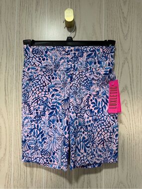 Lilly Pulitzer Luxletic Reid Shorts Calla Lilly Pink High Tides Good Vibes 00